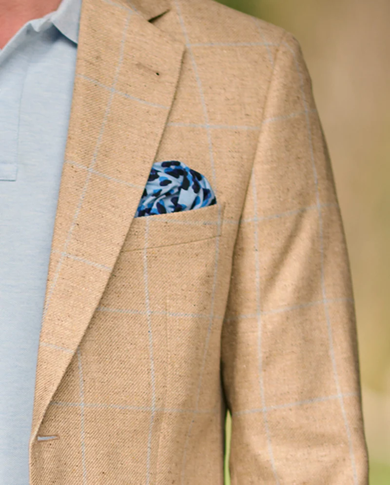 Sommersakko "London" aus Seide im beige check