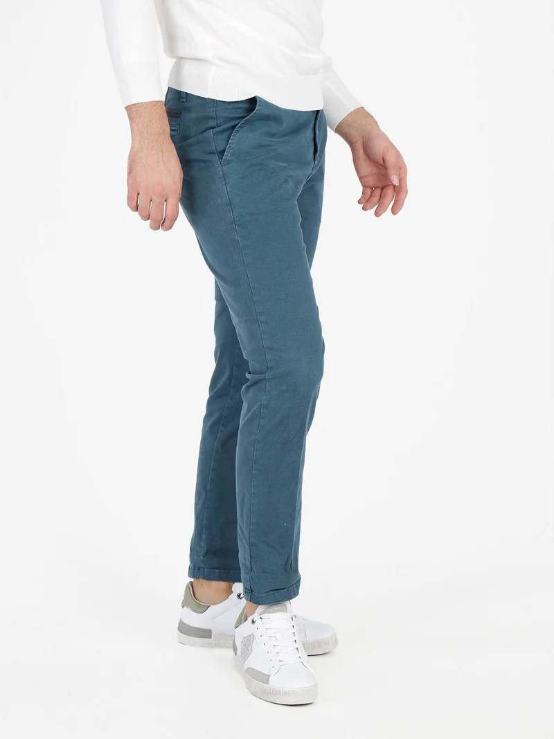 Pantaloni casual slim fit da uomo taglie grandi - ottanio