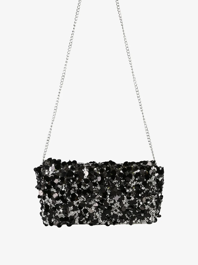 Pochette donna con paillettes e manico a catena - multicolore