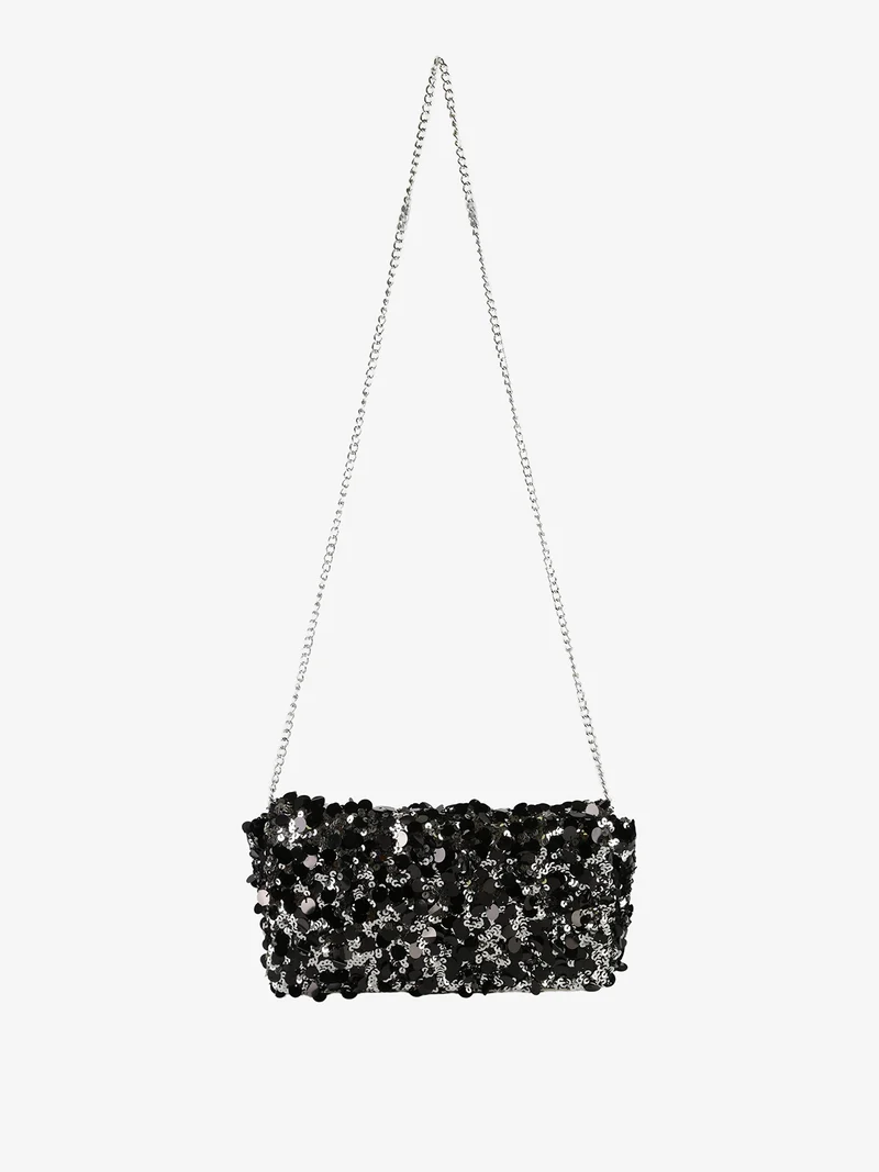 Pochette donna con paillettes e manico a catena - multicolore