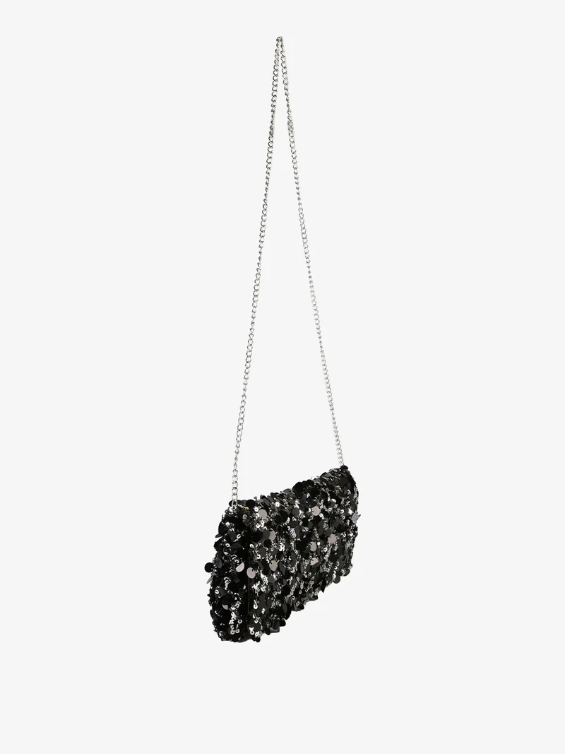 Pochette donna con paillettes e manico a catena - multicolore