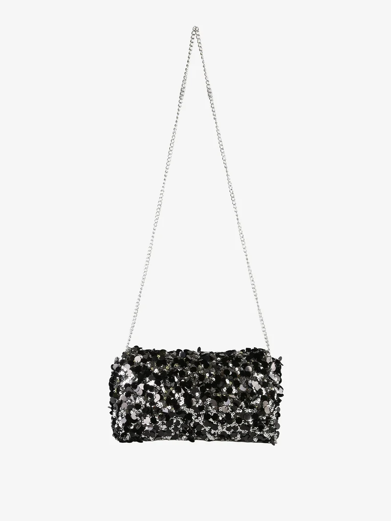 Pochette donna con paillettes e manico a catena - multicolore