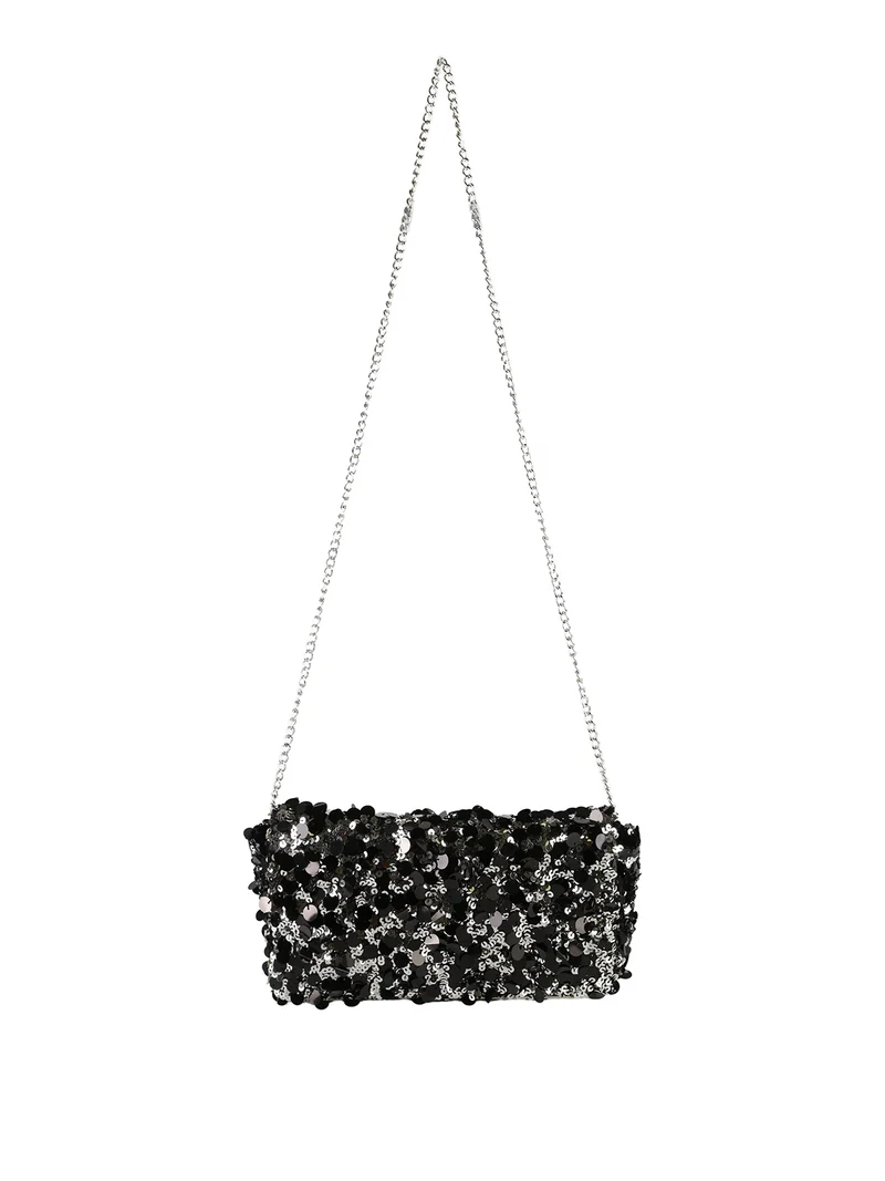 Pochette donna con paillettes e manico a catena - multicolore