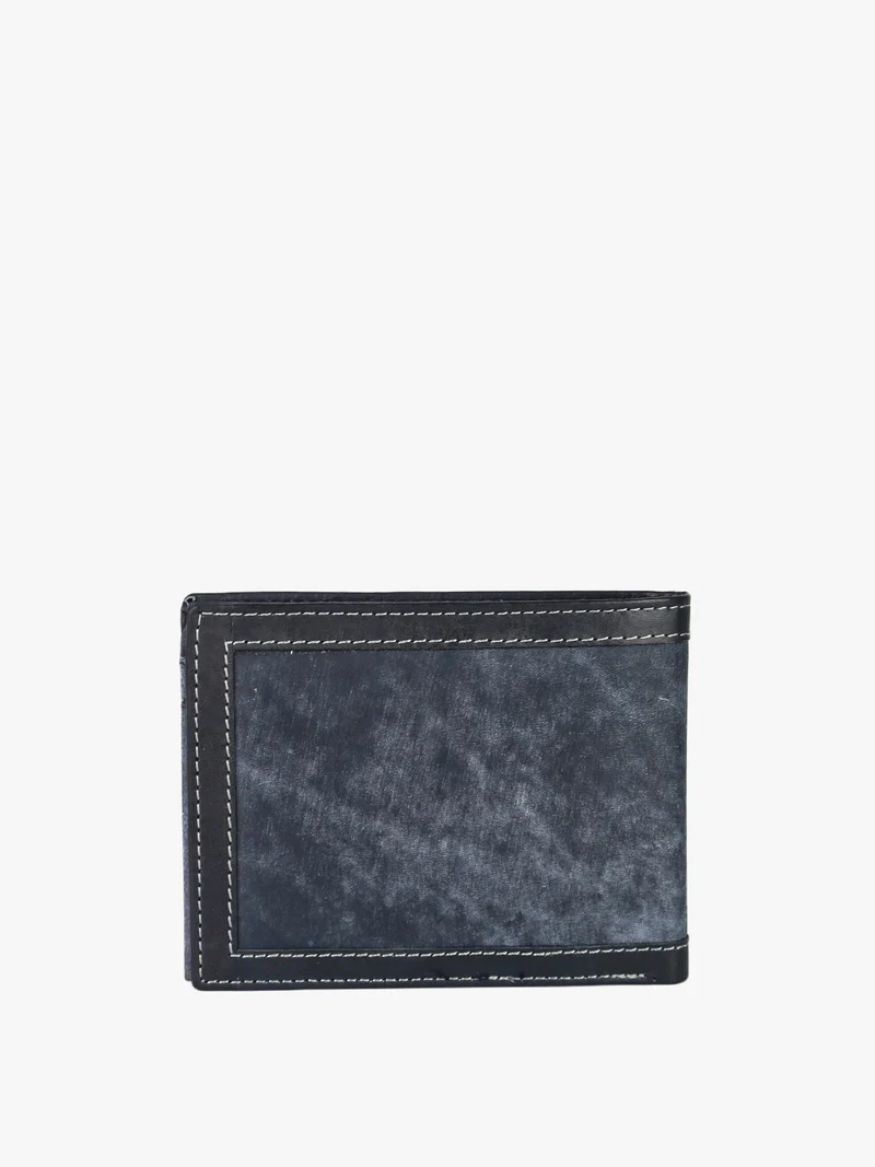 Portafoglio in pelle da uomo sportivo con impunture - jeans
