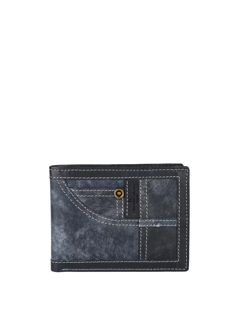 Portafoglio in pelle da uomo sportivo con impunture - jeans