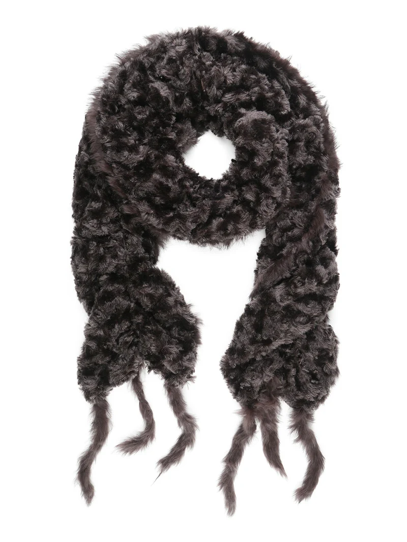 Sciarpa donna in ecopelliccia - marrone