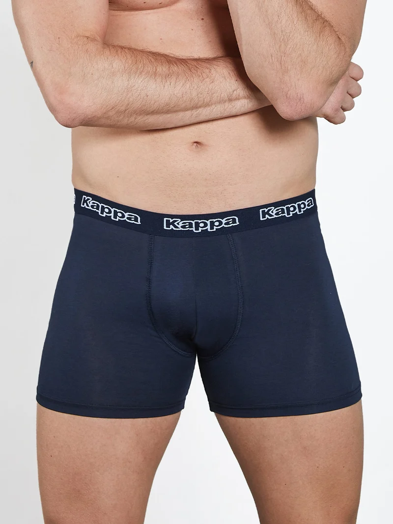 Boxer da uomo in cotone con scritta - blu scuro