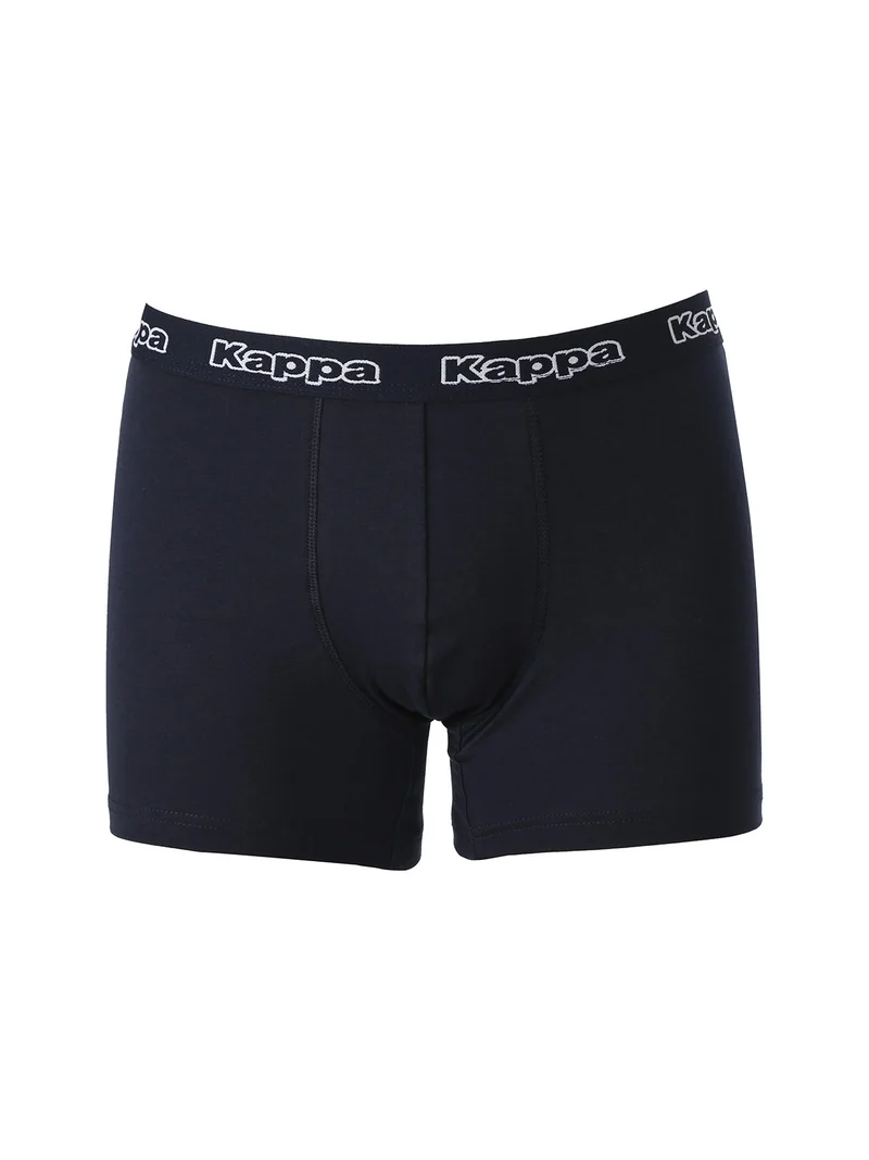 Boxer da uomo in cotone con scritta - blu scuro