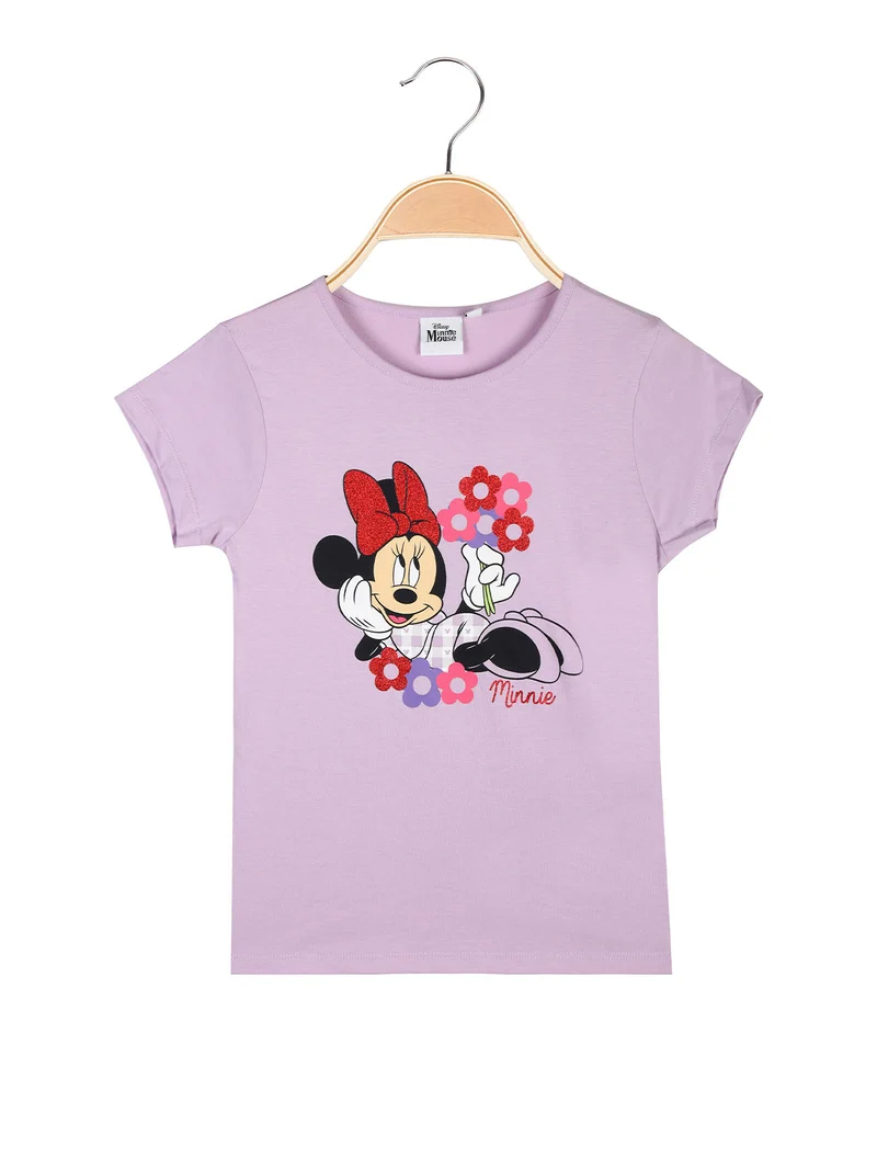 Minnie t-shirt da bambina in cotone con stampa - lilla
