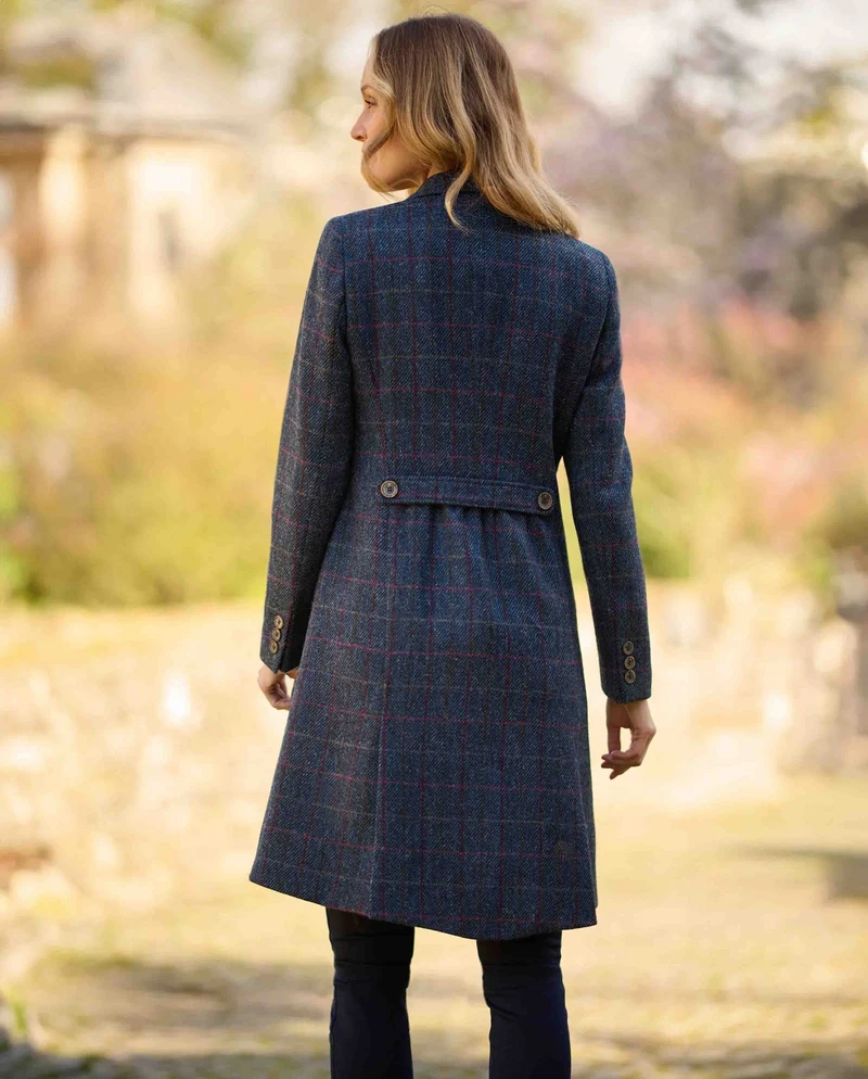 Harris Tweed Damenmantel "Brenda" in scottish blue