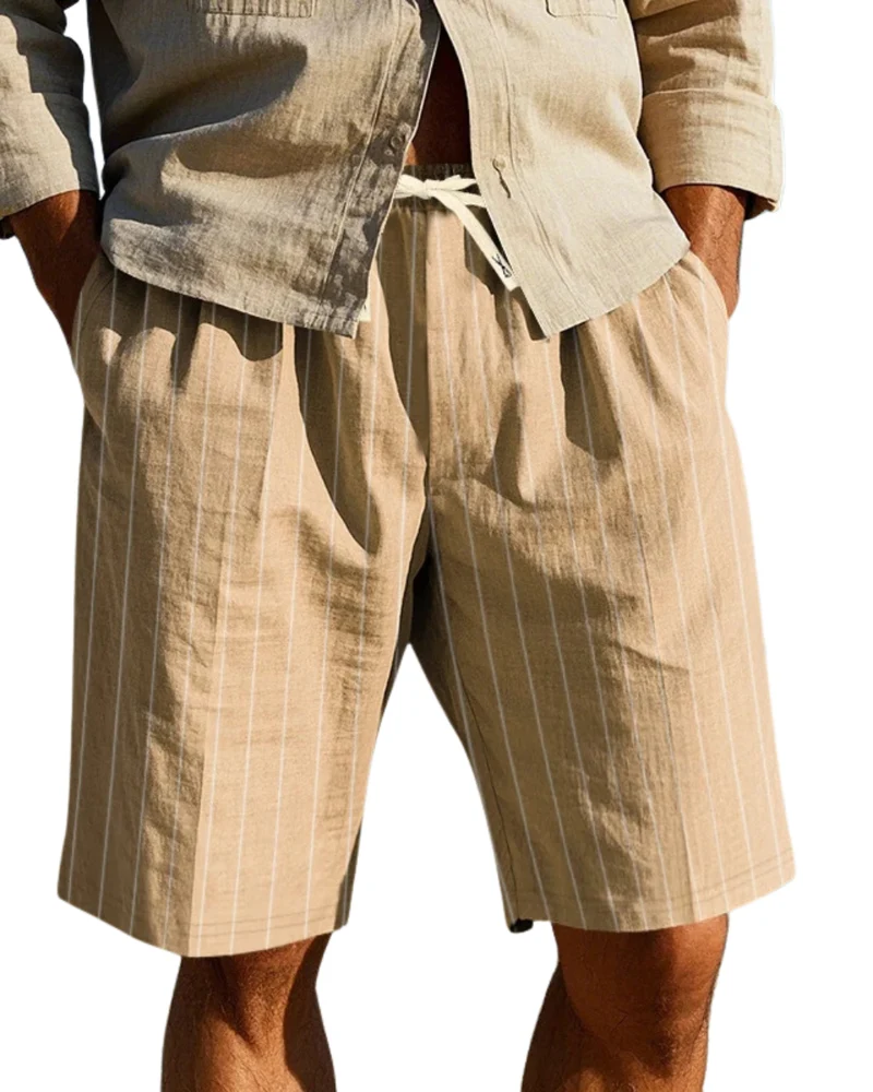 Elegant Striped Linen Shorts
