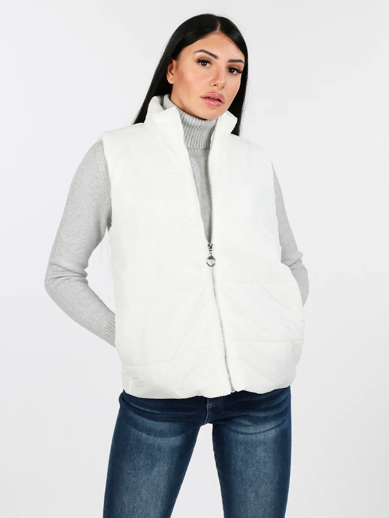 Gilet donna imbottito oversize - bianco
