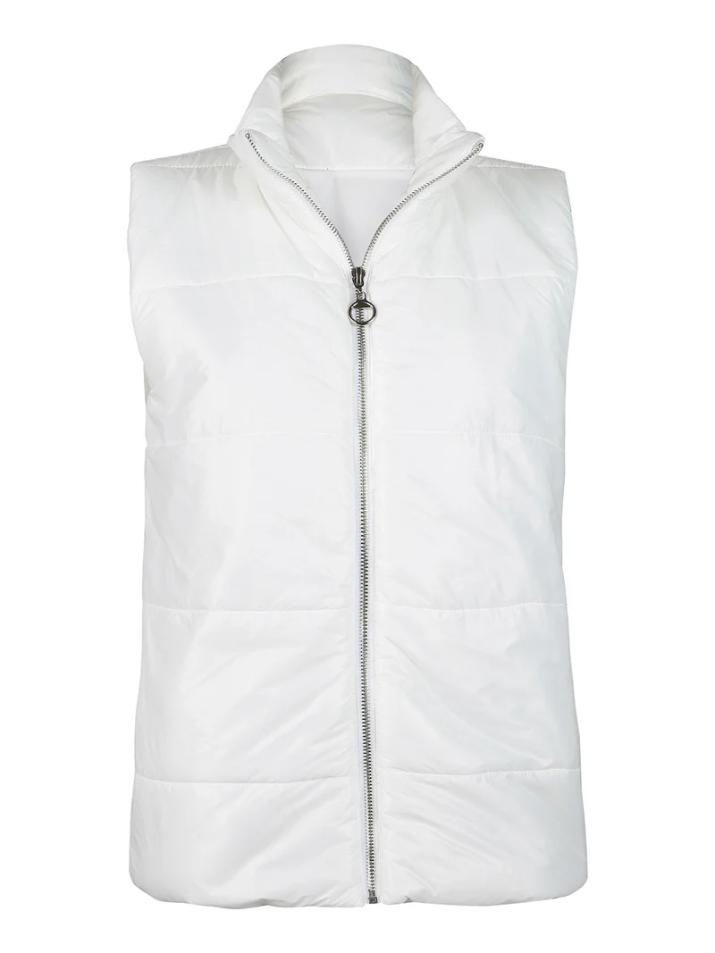 Gilet donna imbottito oversize - bianco