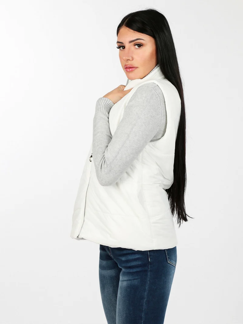 Gilet donna imbottito oversize - bianco