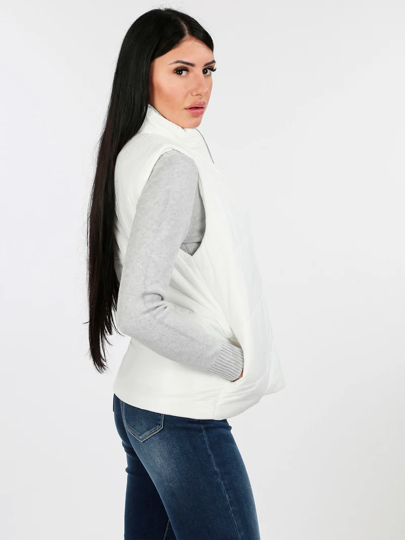 Gilet donna imbottito oversize - bianco