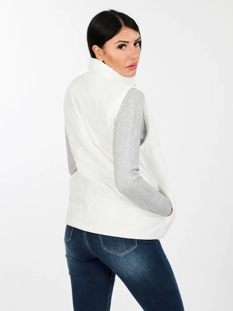 Gilet donna imbottito oversize - bianco