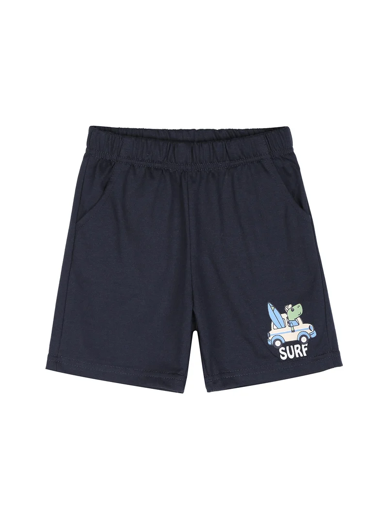 Completo da neonato 2 pezzi con t-shirt e bermuda - azzurro