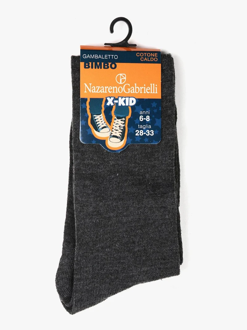 Calze lunghe bimbo in caldo cotone - grigio scuro
