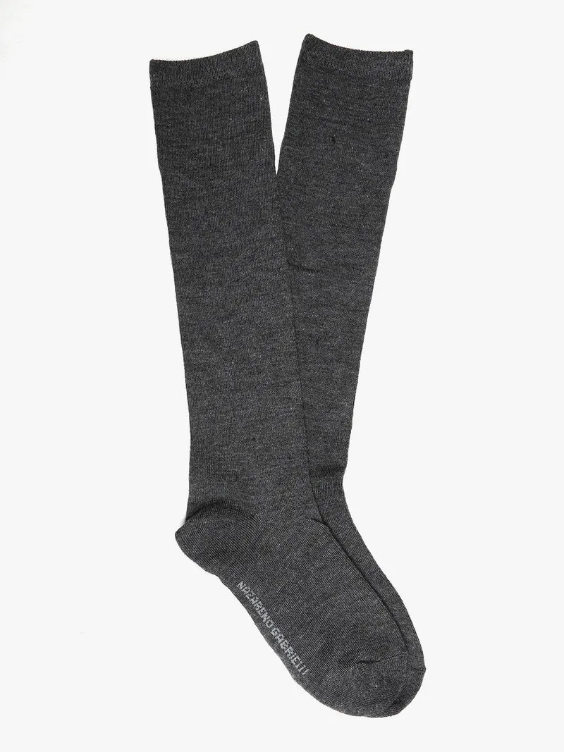 Calze lunghe bimbo in caldo cotone - grigio scuro