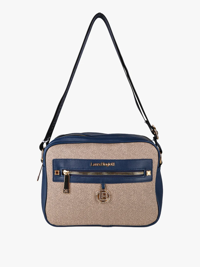 Borsa a tracolla da donna con dettaglio di strass - blu