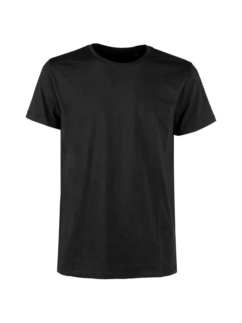 T-shirt girocollo da uomo in cotone - nero