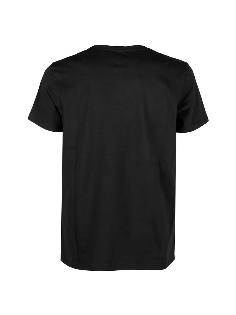 T-shirt girocollo da uomo in cotone - nero