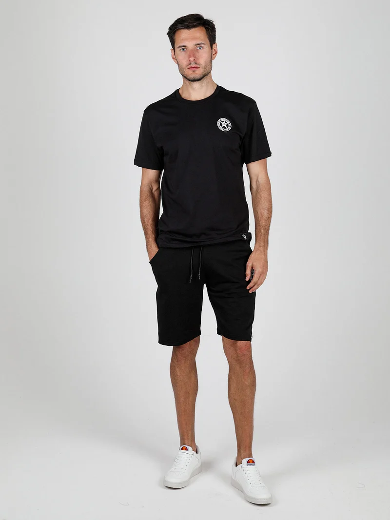 T-shirt girocollo da uomo in cotone - nero