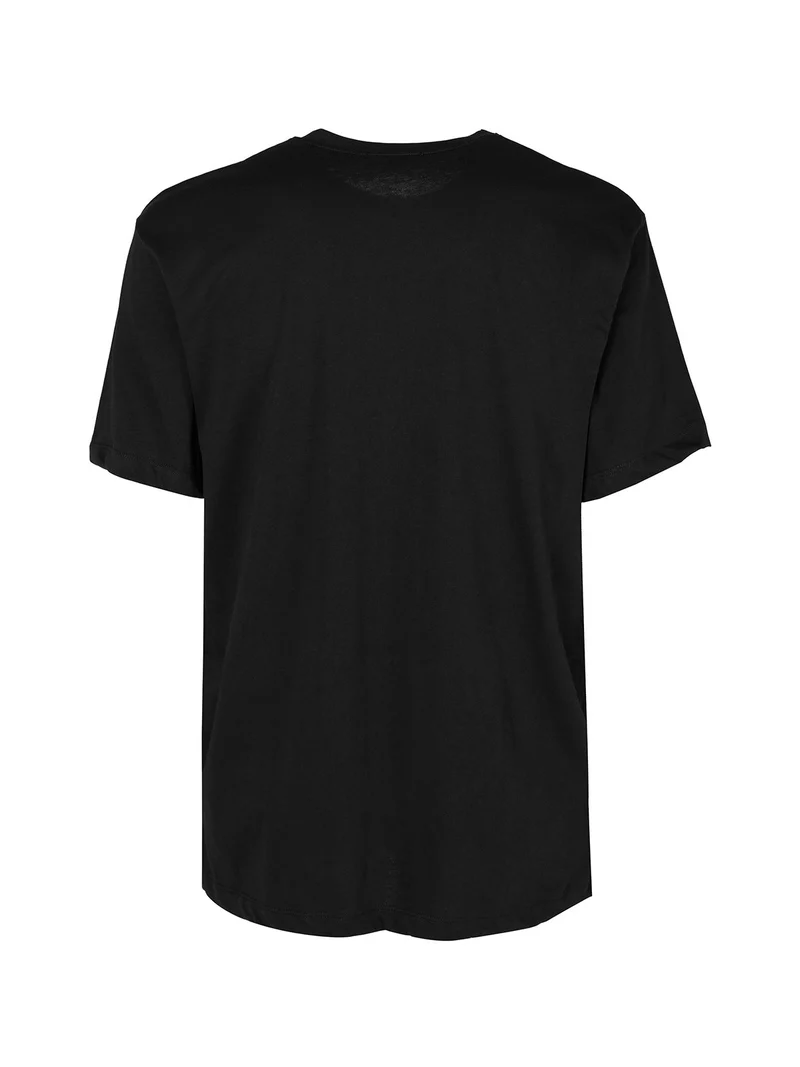 T-shirt girocollo da uomo in cotone - nero