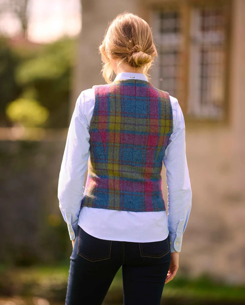 Harris Tweed Weste "Lea" in candy check