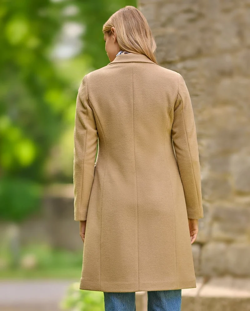Damenmantel "Emilia" aus Woll-Kaschmirqualität in desert camel