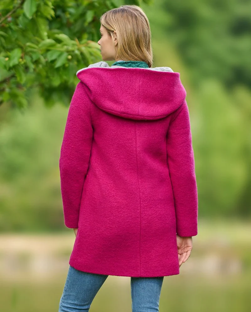 Walkmantel "Sally" mit Kapuze in fuchsia