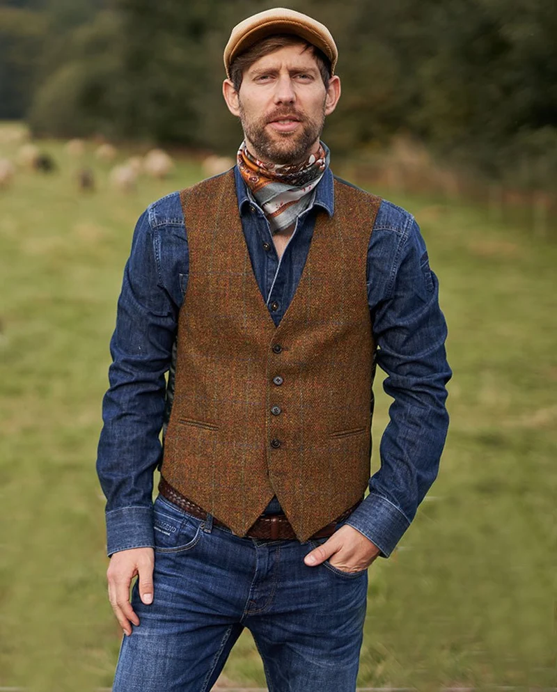 Harris Tweed Weste "Tailor" in Country Classic