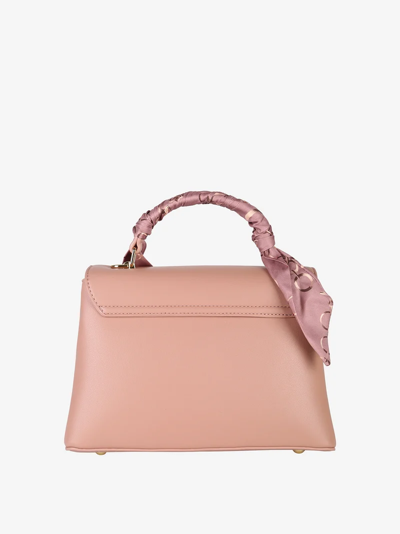 Borsetta a mano da donna con foulard sul manico - rosa