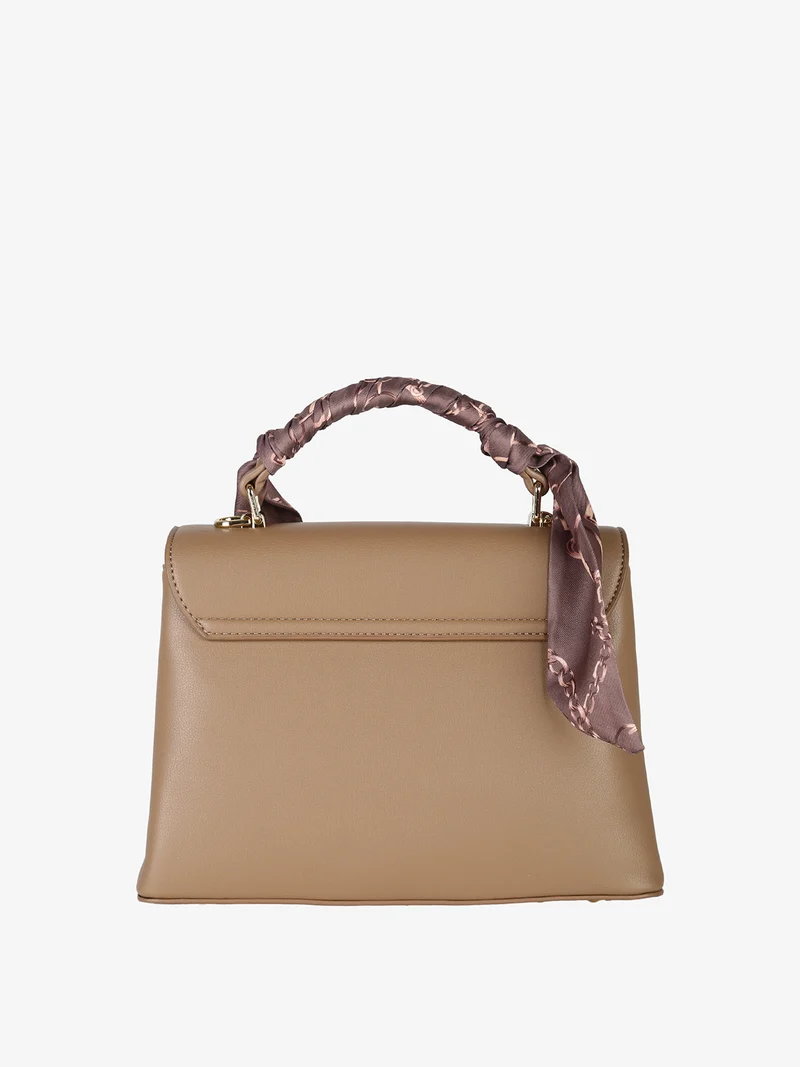 Borsetta a mano da donna con foulard sul manico - khaki
