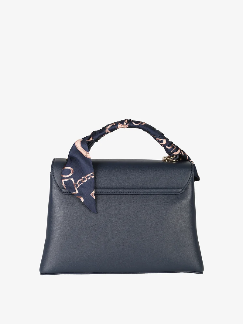 Borsetta a mano da donna con foulard sul manico - blu