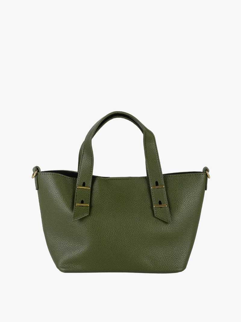 Borsa mini tote da donna con doppi manici - verde