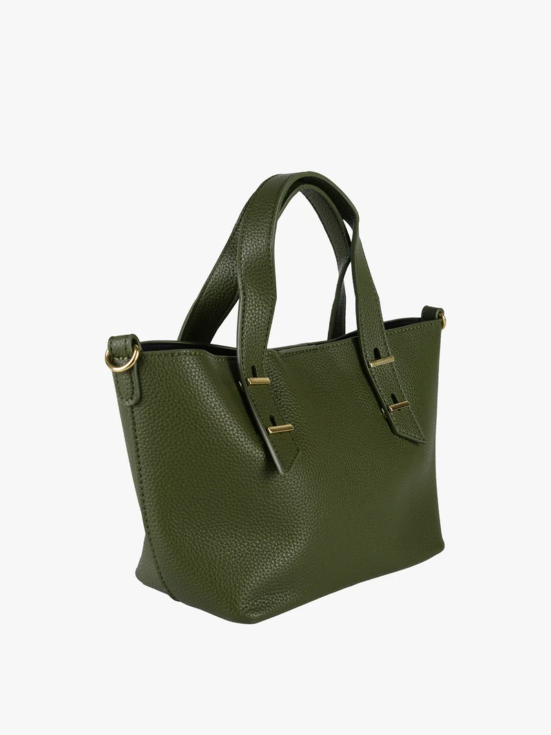Borsa mini tote da donna con doppi manici - verde
