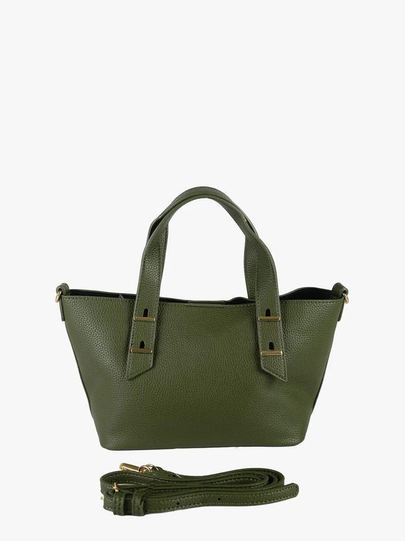 Borsa mini tote da donna con doppi manici - verde