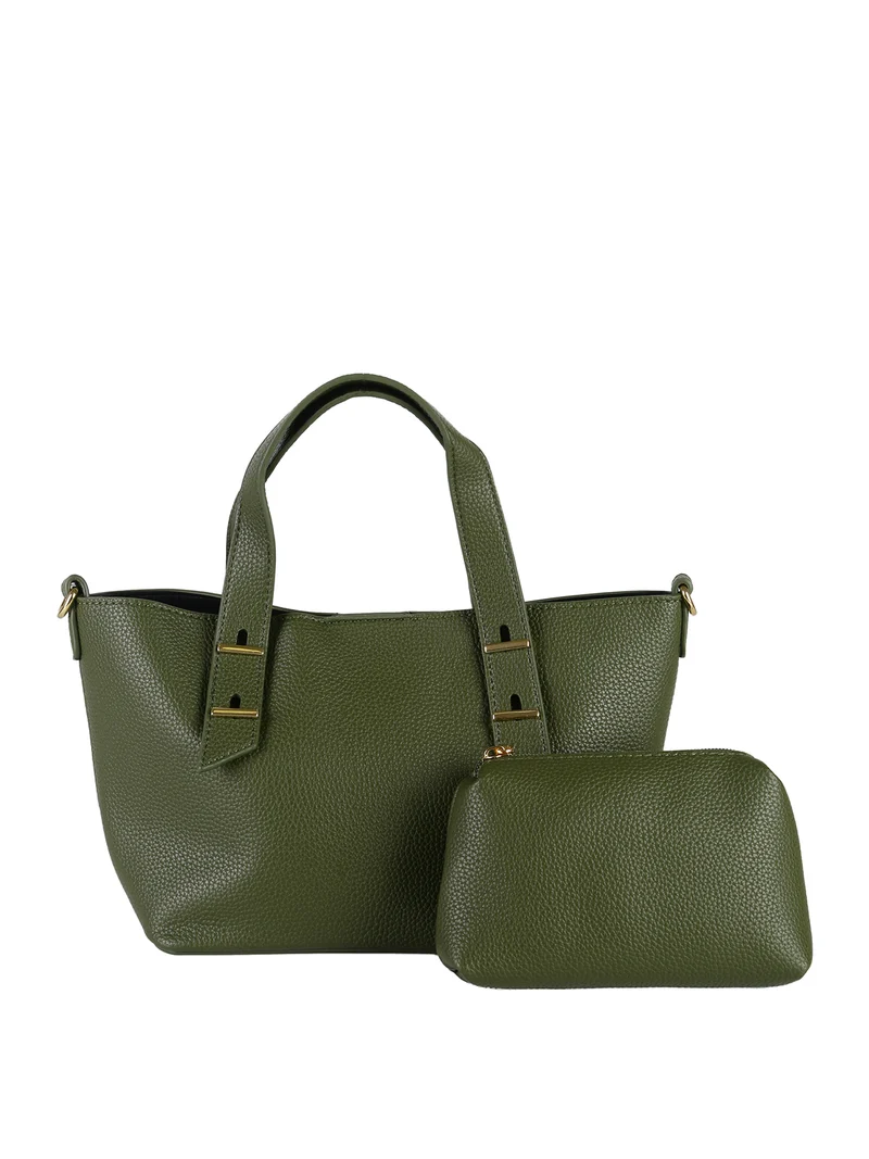 Borsa mini tote da donna con doppi manici - verde