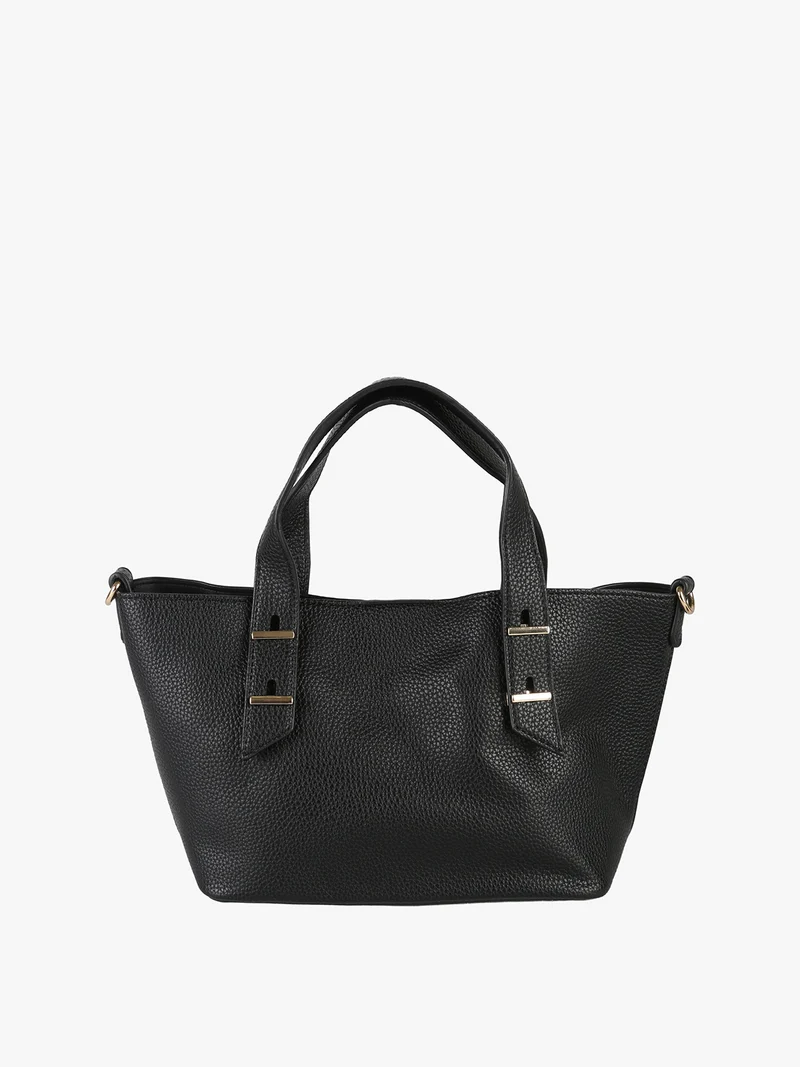 Borsa mini tote da donna con doppi manici - nero
