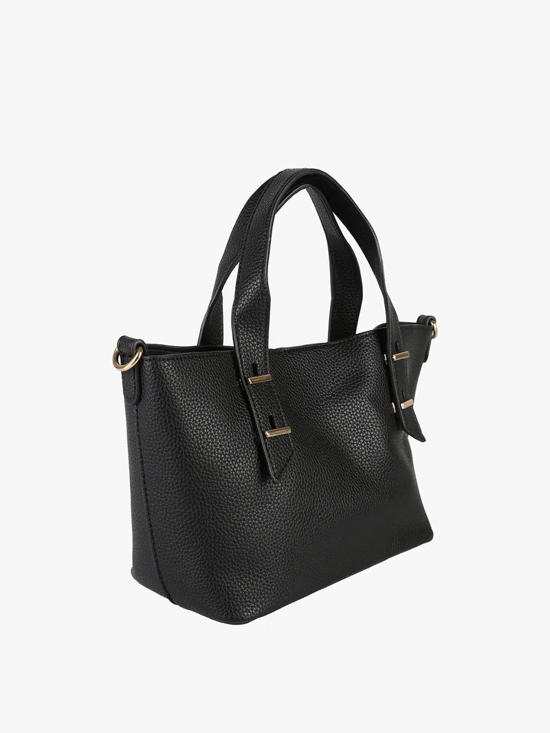 Borsa mini tote da donna con doppi manici - nero