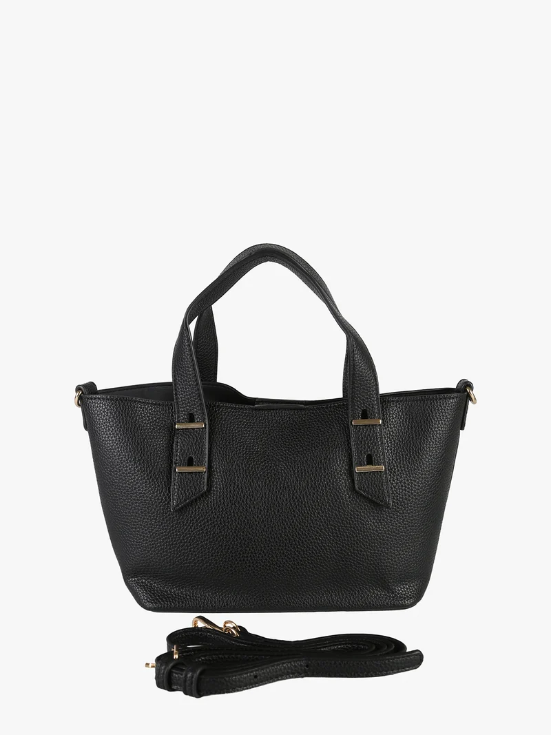 Borsa mini tote da donna con doppi manici - nero