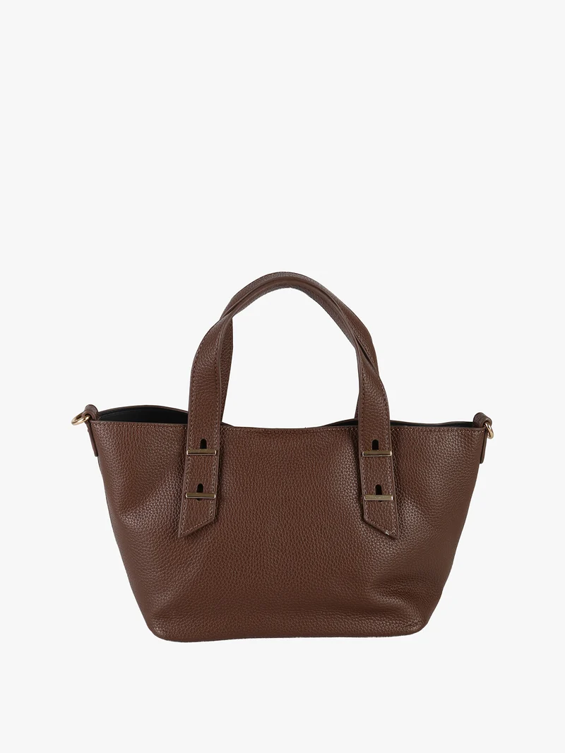 Borsa mini tote da donna con doppi manici - moro