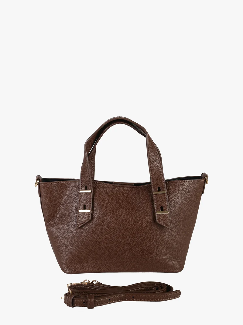 Borsa mini tote da donna con doppi manici - moro