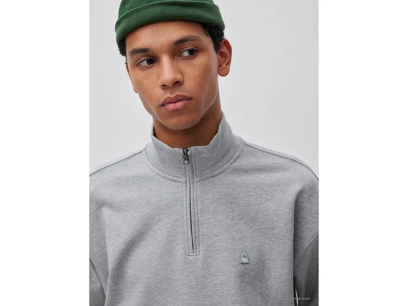 Sweatshirt mit halbem Reißverschluss