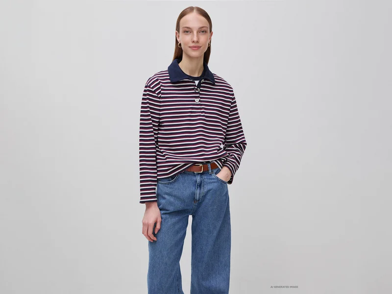 Poloshirt mit Streifenmuster und regulärer Passform