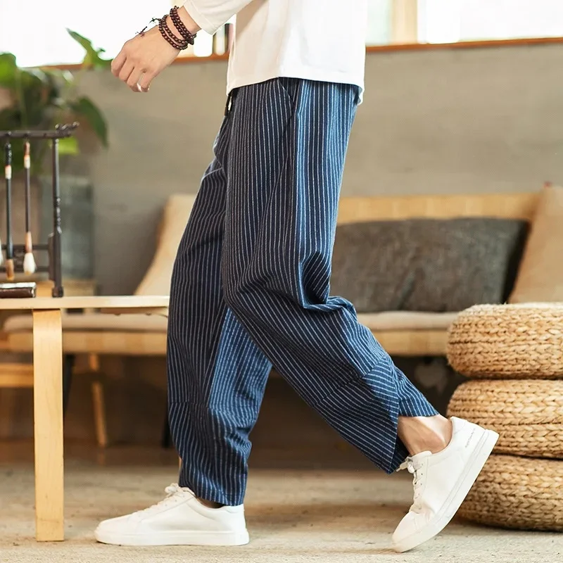 Elegant Striped Linen Pants
