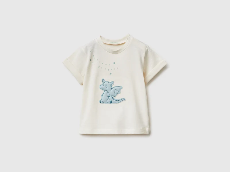 T-Shirt mit Aufnähern aus Bio-Baumwolle