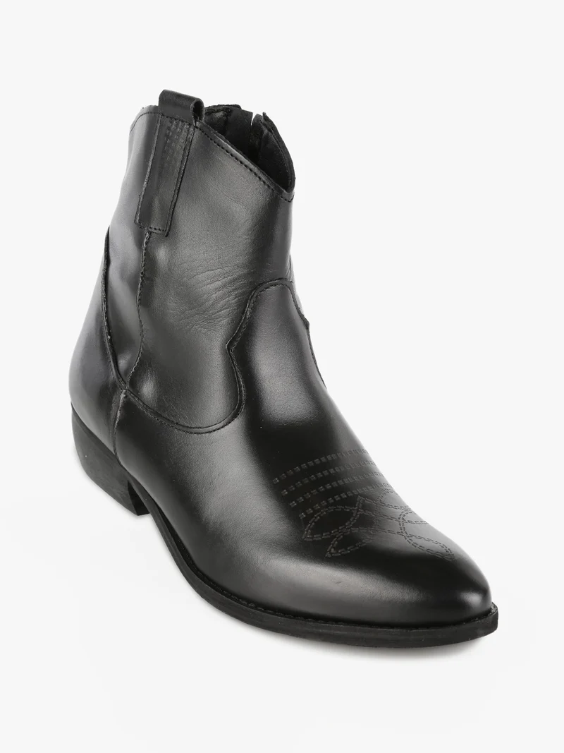 Stivaletti texani in pelle donna - nero
