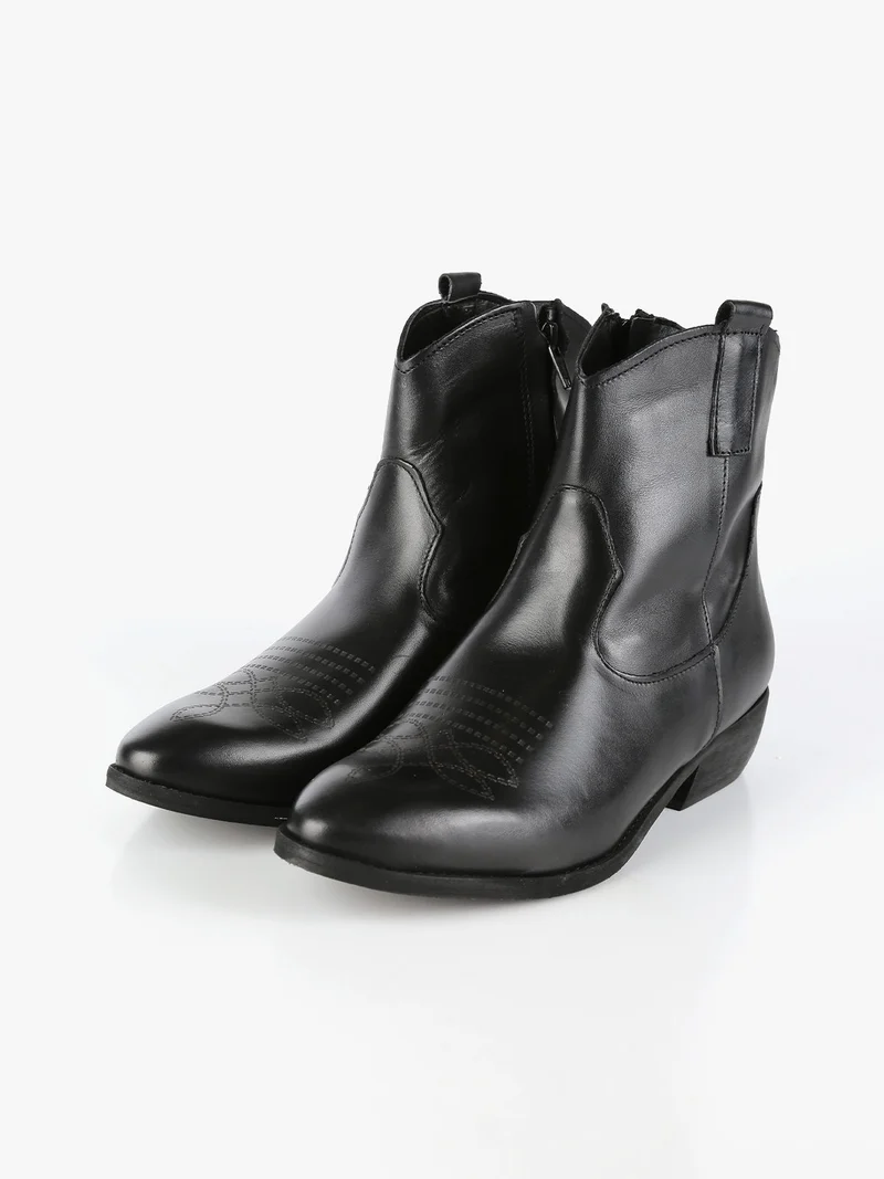 Stivaletti texani in pelle donna - nero